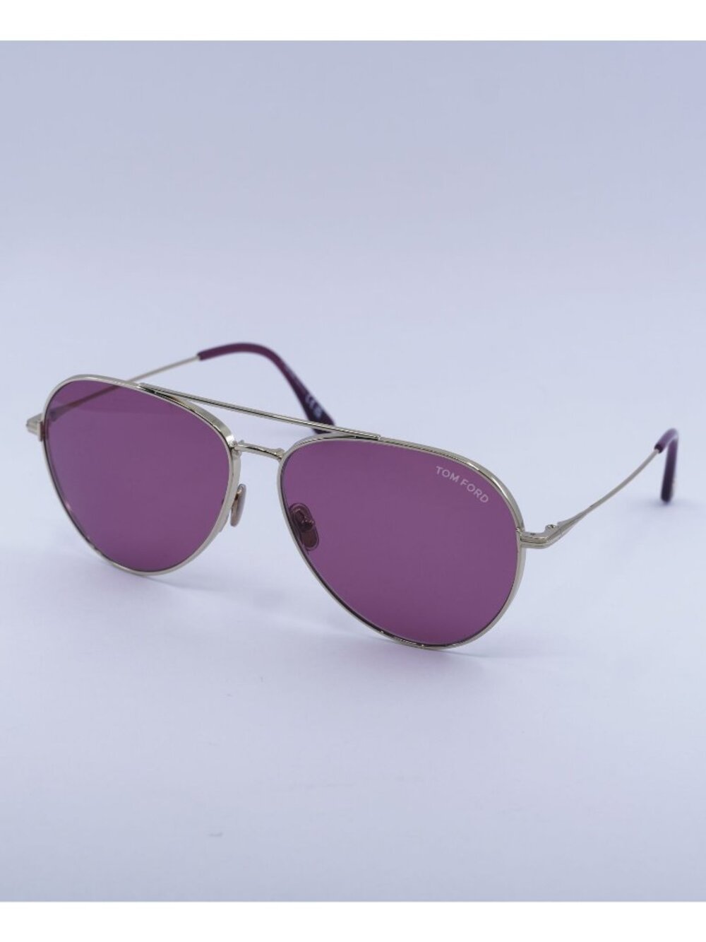 Tom Ford Dashel-02 FT0996 32Y Sunglasses Gold Aviator Frame, Violet Lenses